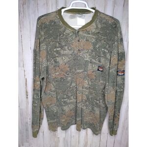 Rasco FR Shirt Mens 3XL Green Camo Camouflage Long Sleeve Henley Pocket Workwear